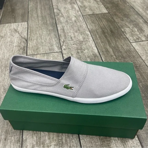 Last One Lacoste Marice BL Grey Light Grey Silver men’s shoe /slid in  New
